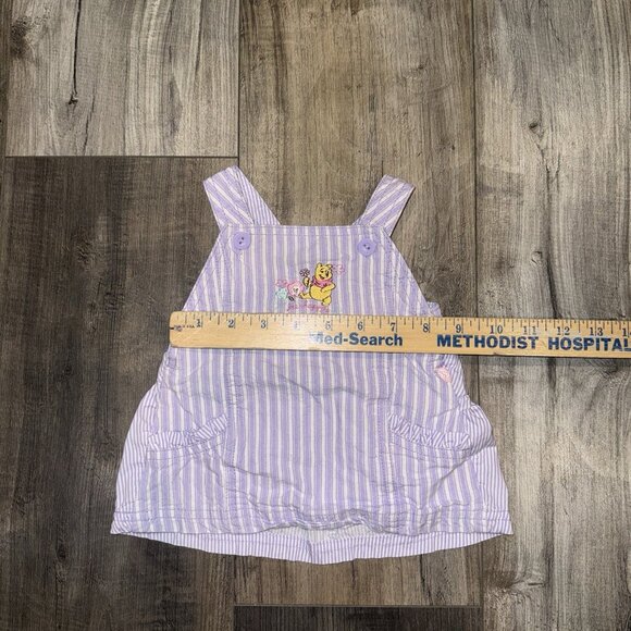 Vintage Embroidered Winnie The Pooh Overall Dress Purple Girls 0-3 Months - Picture 4 of 5